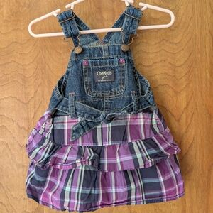 OshKosh B'gosh Skirted Overall Purple Plaid